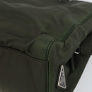 PRADA Hand Bag Nylon Khaki Silver Auth bs31898-15