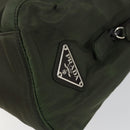 PRADA Hand Bag Nylon Khaki Silver Auth bs31898-17