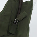 PRADA Hand Bag Nylon Khaki Silver Auth bs31898-18