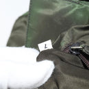 PRADA Hand Bag Nylon Khaki Silver Auth bs31898-12