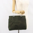 PRADA Hand Bag Nylon Khaki Silver Auth bs31898-26