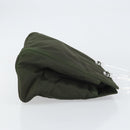 PRADA Hand Bag Nylon Khaki Silver Auth bs31898-3