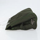 PRADA Hand Bag Nylon Khaki Silver Auth bs31898-4
