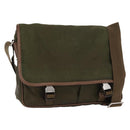 PRADA Shoulder Bag Nylon Khaki Silver Auth bs31899-1