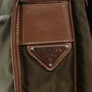 PRADA Shoulder Bag Nylon Khaki Silver Auth bs31899-17