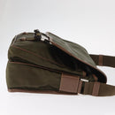 PRADA Shoulder Bag Nylon Khaki Silver Auth bs31899-3