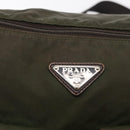 PRADA Shoulder Bag Nylon Khaki Silver Auth bs31900-15
