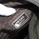 PRADA Shoulder Bag Nylon Khaki Silver Auth bs31900-16