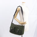 PRADA Shoulder Bag Nylon Khaki Silver Auth bs31900-24
