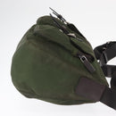PRADA Shoulder Bag Nylon Khaki Silver Auth bs31900-4