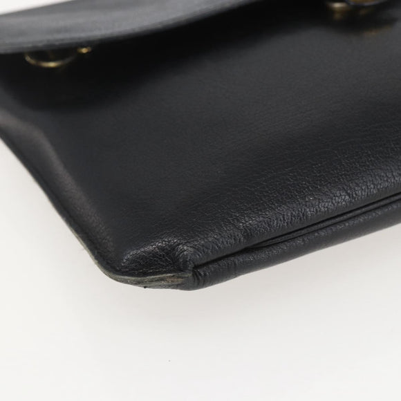 Christian Dior Shoulder Bag Leather Black Gold Auth bs31902