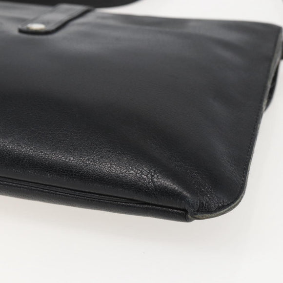 Christian Dior Shoulder Bag Leather Black Gold Auth bs31902