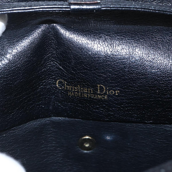 Christian Dior Shoulder Bag Leather Black Gold Auth bs31902