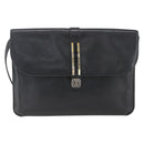 Christian Dior Shoulder Bag Leather Black Gold Auth bs31902-2