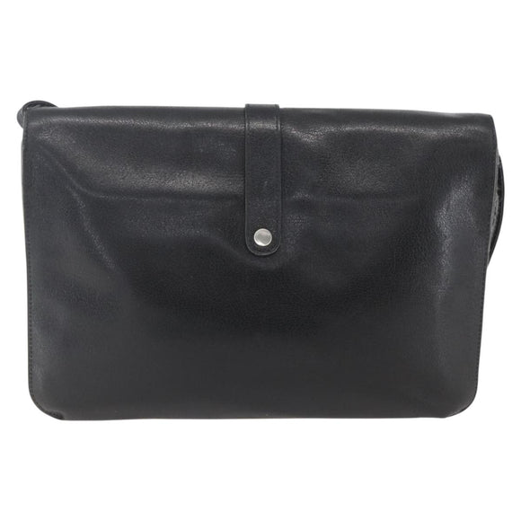 Christian Dior Shoulder Bag Leather Black Gold Auth bs31902