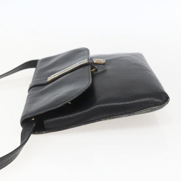 Christian Dior Shoulder Bag Leather Black Gold Auth bs31902