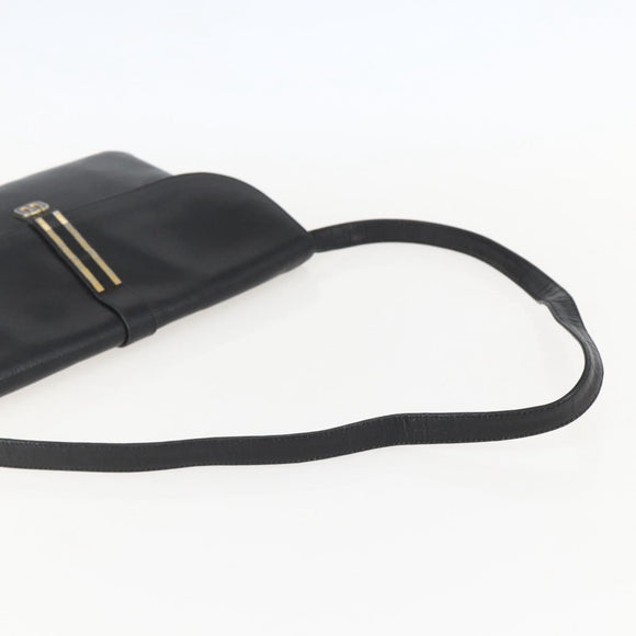 Christian Dior Shoulder Bag Leather Black Gold Auth bs31902