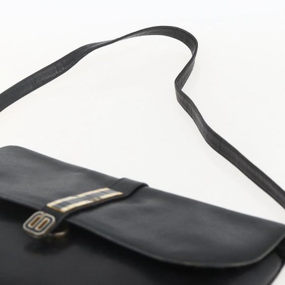 Christian Dior Shoulder Bag Leather Black Gold Auth bs31902