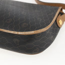 Christian Dior Honeycomb Canvas Shoulder Bag PVC Black Brown gold Auth bs31903-12