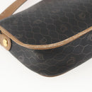 Christian Dior Honeycomb Canvas Shoulder Bag PVC Black Brown gold Auth bs31903-13