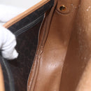 Christian Dior Honeycomb Canvas Shoulder Bag PVC Black Brown gold Auth bs31903-17