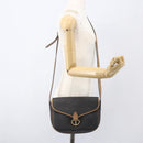 Christian Dior Honeycomb Canvas Shoulder Bag PVC Black Brown gold Auth bs31903-19