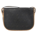 Christian Dior Honeycomb Canvas Shoulder Bag PVC Black Brown gold Auth bs31903-3