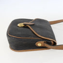 Christian Dior Honeycomb Canvas Shoulder Bag PVC Black Brown gold Auth bs31903-5