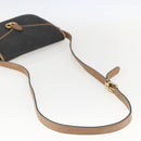 Christian Dior Honeycomb Canvas Shoulder Bag PVC Black Brown gold Auth bs31903-7