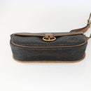 Christian Dior Honeycomb Canvas Shoulder Bag PVC Black Brown gold Auth bs31903-9