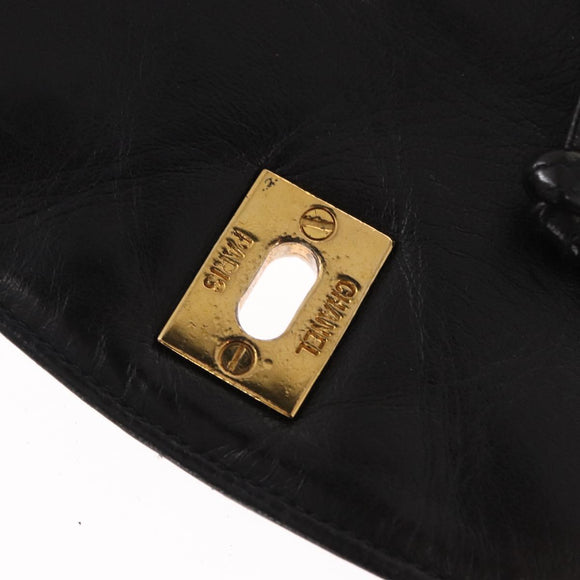 CHANEL Matelasse Backpack Lamb Skin Black Gold CC Auth bs31908