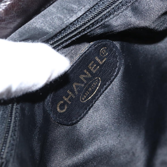 CHANEL Matelasse Backpack Lamb Skin Black Gold CC Auth bs31908