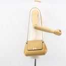 CHANEL Choco Bar line Chain Shoulder Bag Lamb Skin Beige Gold CC Auth bs31909-23