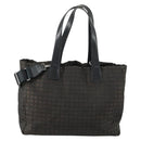 CHANEL New Travel Line Tote Bag Nylon 2way Brown Silver CC Auth bs31911-2