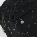 CHANEL Travel Line Boston Bag Nylon Black Silver CC Auth bs31912-11