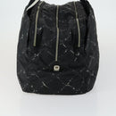 CHANEL Travel Line Boston Bag Nylon Black Silver CC Auth bs31912-4