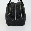 CHANEL Travel Line Boston Bag Nylon Black Silver CC Auth bs31912-5