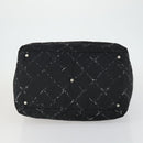 CHANEL Travel Line Boston Bag Nylon Black Silver CC Auth bs31912-9