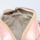 CHANEL Chain Shoulder Bag Satin Pink Gold CC Auth bs31914-17