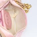CHANEL Chain Shoulder Bag Satin Pink Gold CC Auth bs31914-21