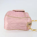 CHANEL Chain Shoulder Bag Satin Pink Gold CC Auth bs31914-4