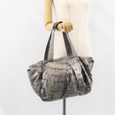 CHANEL Unlimited Tote Bag Nylon Silver CC Auth bs31915-22