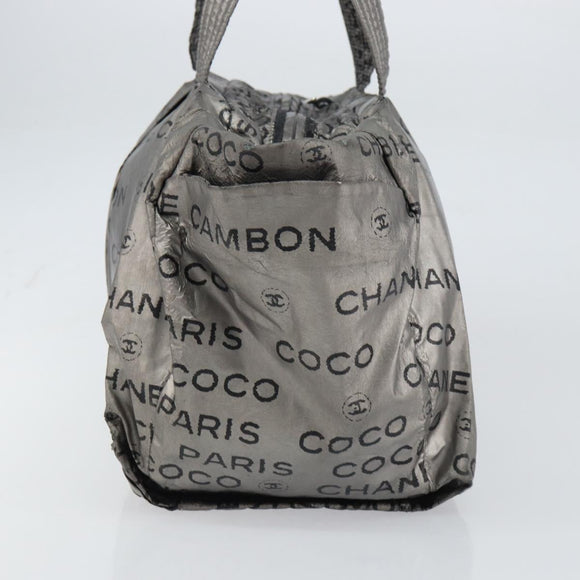 CHANEL Unlimited Tote Bag Nylon Silver CC Auth bs31915