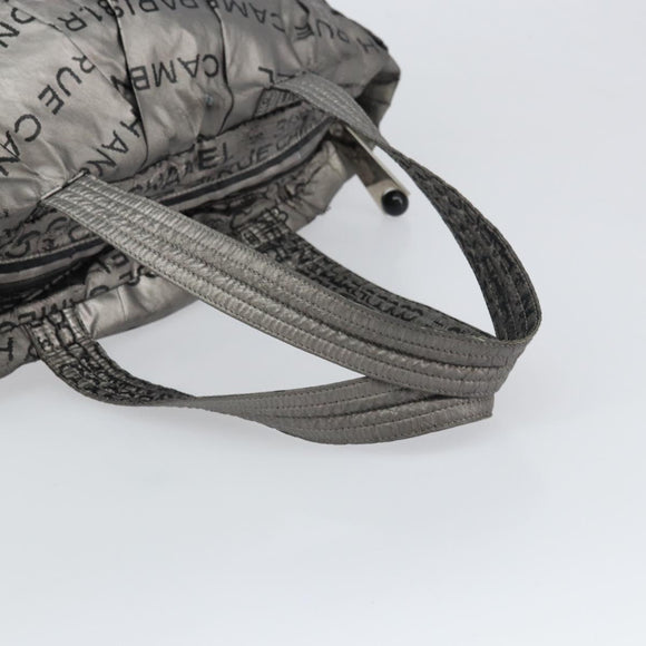 CHANEL Unlimited Tote Bag Nylon Silver CC Auth bs31915