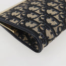 Christian Dior Trotter Canvas Clutch Bag Navy Gold Auth bs31917-11