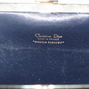 Christian Dior Trotter Canvas Clutch Bag Navy Gold Auth bs31917-13