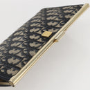 Christian Dior Trotter Canvas Clutch Bag Navy Gold Auth bs31917-6