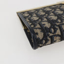 Christian Dior Trotter Canvas Clutch Bag Navy Gold Auth bs31917-9