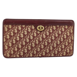 Christian Dior Trotter Canvas Clutch Bag Red Gold Auth bs31918