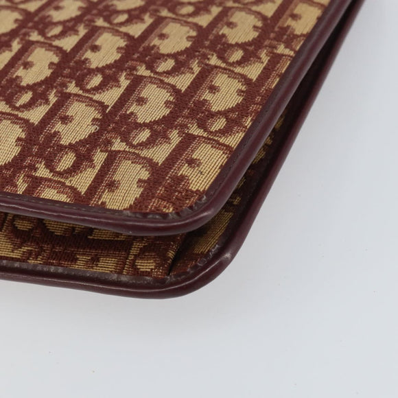 Christian Dior Trotter Canvas Clutch Bag Red Gold Auth bs31918